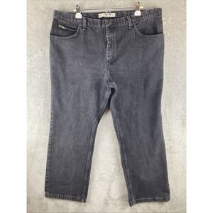 Lee Regular Fit Jeans Mens Size 44x30 Black Denim Straight Leg (42x27)‎